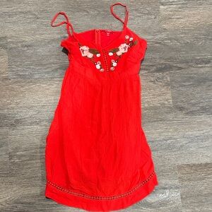 Guess Red Kids Dress with Floral Accents